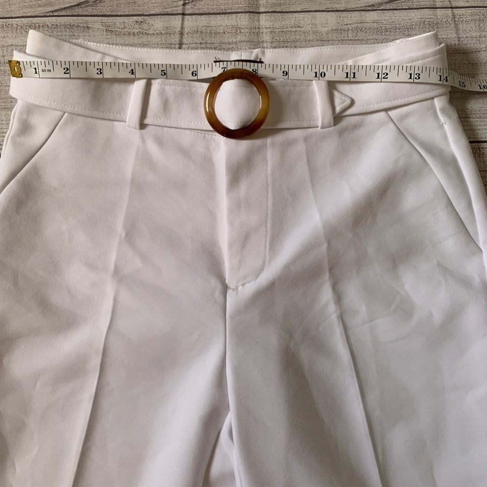 Crosby White Belted Cropped Wide Leg Pants - Picture 9 of 10